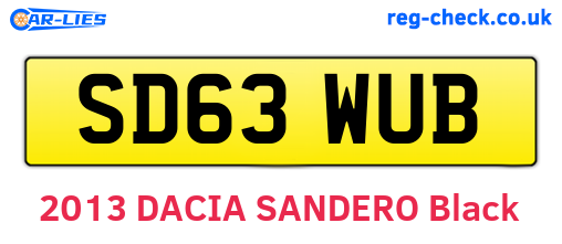 SD63WUB are the vehicle registration plates.