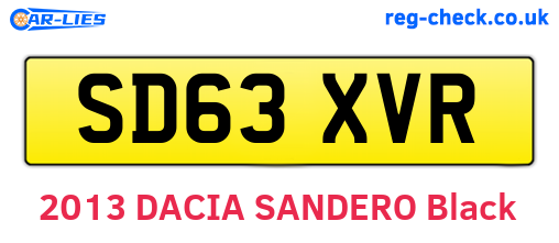 SD63XVR are the vehicle registration plates.