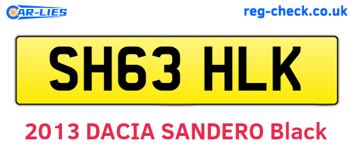 SH63HLK are the vehicle registration plates.