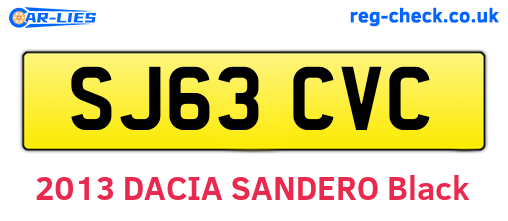 SJ63CVC are the vehicle registration plates.