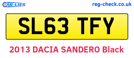 SL63TFY are the vehicle registration plates.