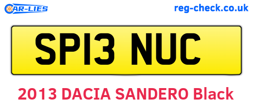 SP13NUC are the vehicle registration plates.