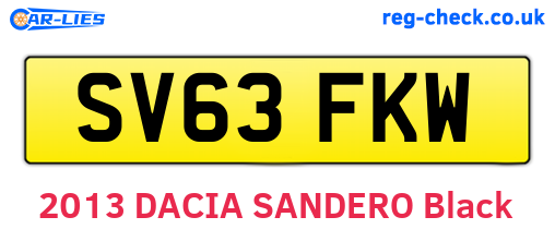 SV63FKW are the vehicle registration plates.