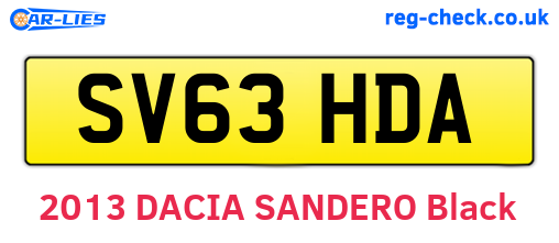 SV63HDA are the vehicle registration plates.