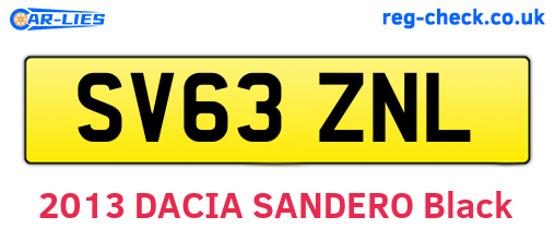SV63ZNL are the vehicle registration plates.