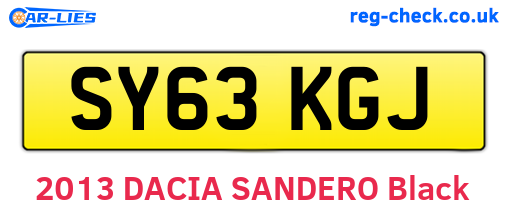 SY63KGJ are the vehicle registration plates.