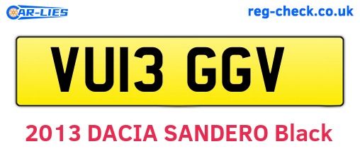 VU13GGV are the vehicle registration plates.