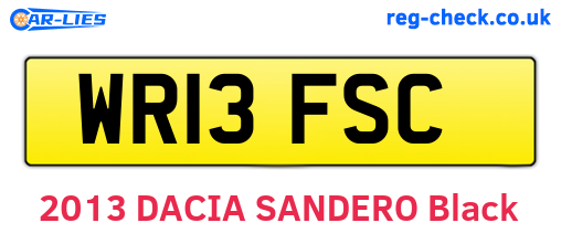 WR13FSC are the vehicle registration plates.