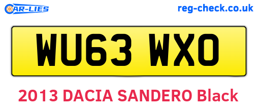 WU63WXO are the vehicle registration plates.