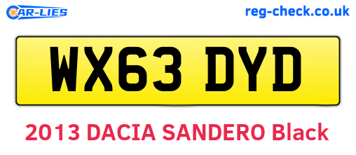 WX63DYD are the vehicle registration plates.