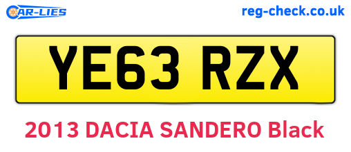 YE63RZX are the vehicle registration plates.
