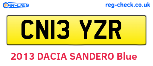 CN13YZR are the vehicle registration plates.