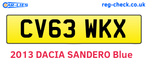 CV63WKX are the vehicle registration plates.