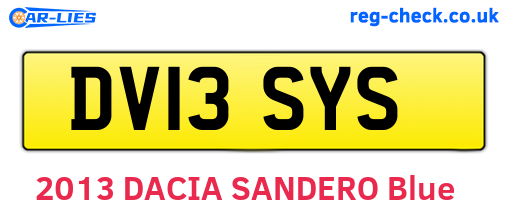 DV13SYS are the vehicle registration plates.