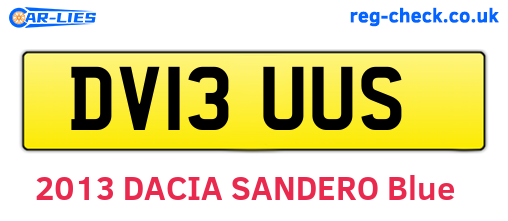 DV13UUS are the vehicle registration plates.