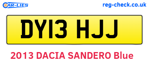 DY13HJJ are the vehicle registration plates.