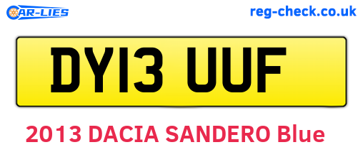 DY13UUF are the vehicle registration plates.