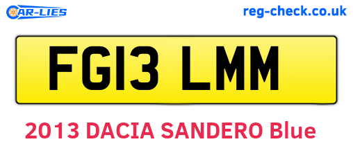 FG13LMM are the vehicle registration plates.