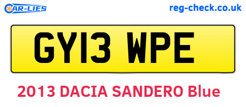 GY13WPE are the vehicle registration plates.