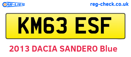 KM63ESF are the vehicle registration plates.