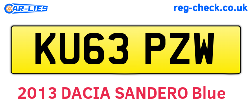 KU63PZW are the vehicle registration plates.