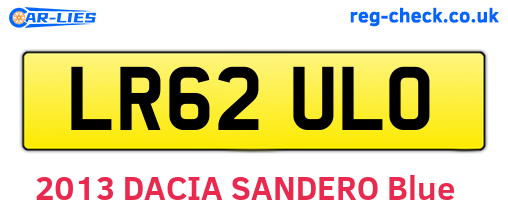 LR62ULO are the vehicle registration plates.