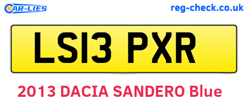LS13PXR are the vehicle registration plates.