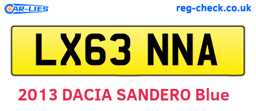 LX63NNA are the vehicle registration plates.