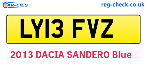 LY13FVZ are the vehicle registration plates.