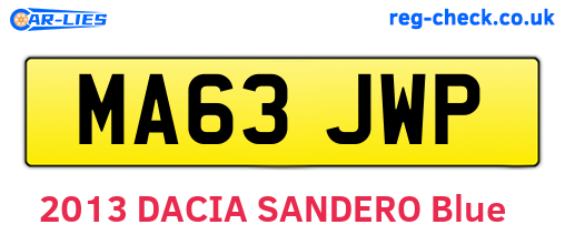 MA63JWP are the vehicle registration plates.