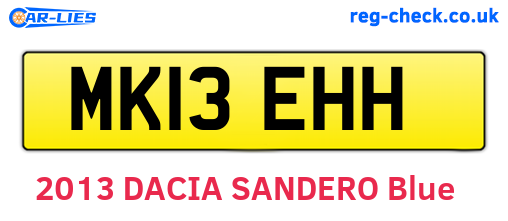 MK13EHH are the vehicle registration plates.