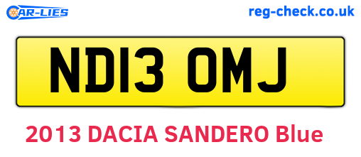 ND13OMJ are the vehicle registration plates.