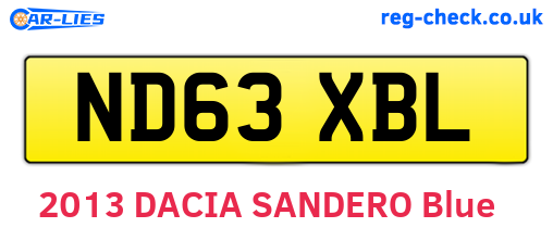 ND63XBL are the vehicle registration plates.
