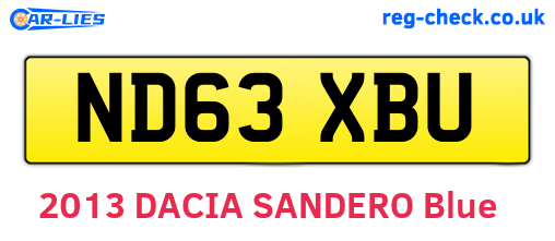 ND63XBU are the vehicle registration plates.