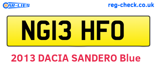 NG13HFO are the vehicle registration plates.
