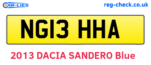 NG13HHA are the vehicle registration plates.