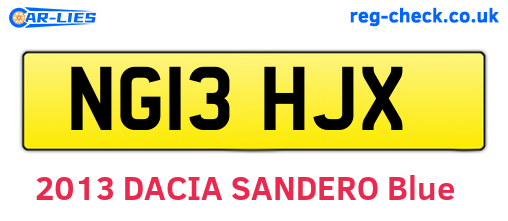 NG13HJX are the vehicle registration plates.