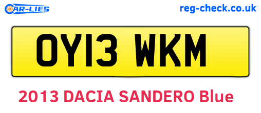 OY13WKM are the vehicle registration plates.