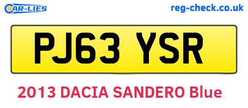 PJ63YSR are the vehicle registration plates.