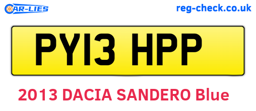 PY13HPP are the vehicle registration plates.