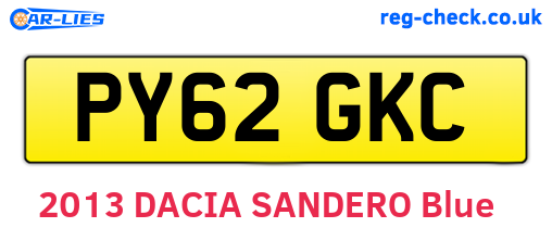 PY62GKC are the vehicle registration plates.