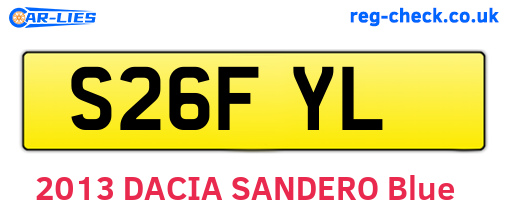 S26FYL are the vehicle registration plates.