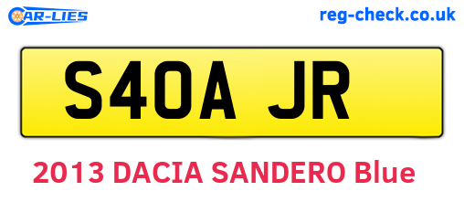 S40AJR are the vehicle registration plates.