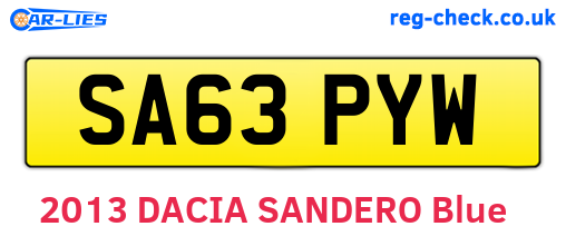 SA63PYW are the vehicle registration plates.