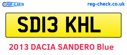 SD13KHL are the vehicle registration plates.