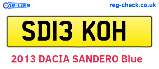 SD13KOH are the vehicle registration plates.