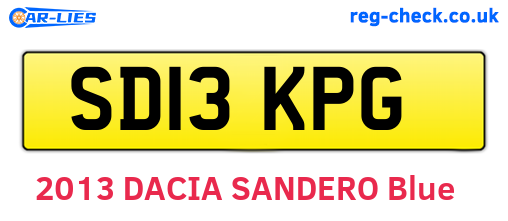 SD13KPG are the vehicle registration plates.