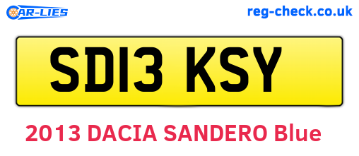 SD13KSY are the vehicle registration plates.