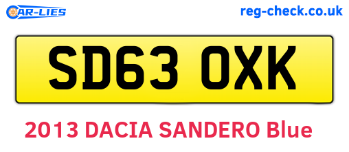 SD63OXK are the vehicle registration plates.