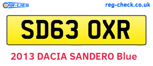 SD63OXR are the vehicle registration plates.